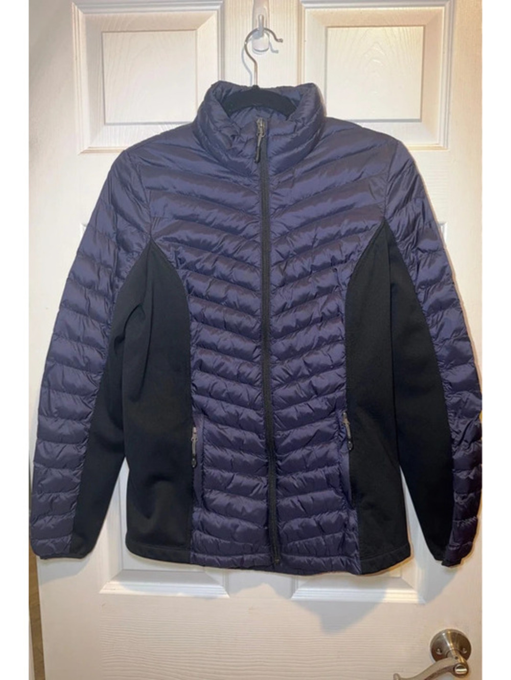 32 Degrees Heat Purple & Black Hybrid Puffer Jacket Size Small